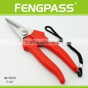 S6-1031A 7-1/2'' Plastic Handle and Stainless Steel 100% Safe Pruning Shear Garden Scissors thumbnail-1