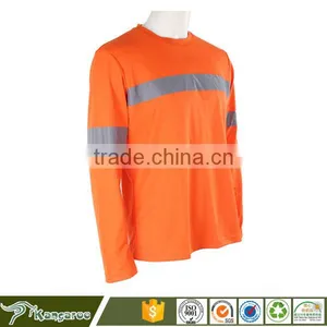 V-Neck High Visibility Fluorescent Reflective Tape T-Shirt thumbnail-4