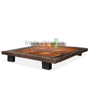 Furniture, Low Bed ,Japanese Style King Size With Reclaimed Solid Wood thumbnail-2