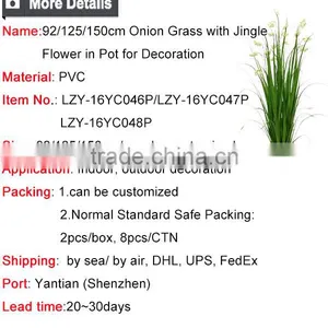 92 / 125 / 150 cm Artificial Grass Synthetic Potted Onion Grass With Jingle Flowers Fake Grass Pots Plant thumbnail-6