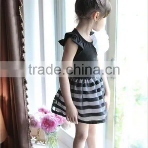 2015 Summer Girls Dress Girls Cute Princess Stripe Dress 3D Flower Boutique Party Costume Children Clothes Dress for Girl thumbnail-3