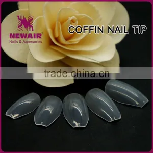 NEWAIR 500PC Professional Plactic Coffin Shape Salon Decorative Nail Tips With 10 Size thumbnail-2