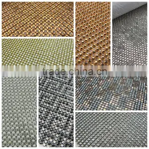 2016 Fancy Flower Rhinestone Aluminium Mesh 45x120cm thumbnail-3