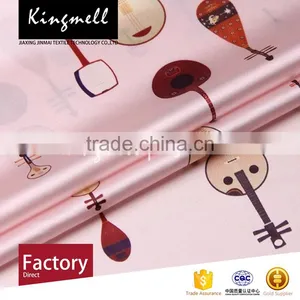 Custom High-end Chinese Lute Digital Printed Silk Satin Fabric thumbnail-2