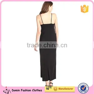 Women High Waist Straps Cut Out Back Long Maxi Dress thumbnail-2