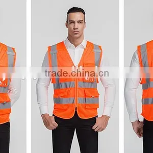 2017 Reflective Safety Vest Orange Security Vest Safety Vest thumbnail-1