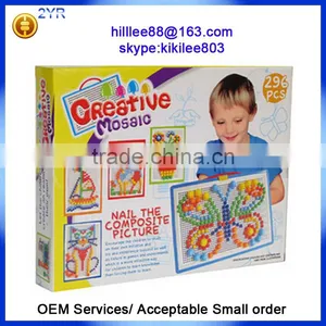 296 Pcs Creative Mosaic Educational Toys Type DIY Beads Sets Nail the Composite Picture thumbnail-1