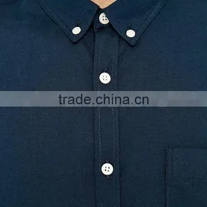 Wholesale Plain Long Sleeve Linen Cotton Shirt Blue Formal Custom Shirts for Men thumbnail-4