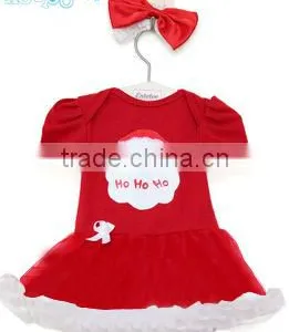 New Fashion Baby Girls Satan Clause Dress Infant Girls Romper Dress for Christmas thumbnail-1