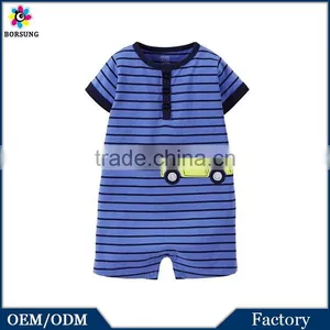 2015 Fashion Short Sleeve Blue Stripes Kids Rompers Importing Baby Clothes From China thumbnail-1