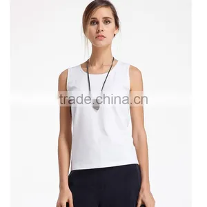 Classic White Plain Comfort Womens Tank Tops Workout thumbnail-1