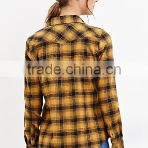 Guangzhou Factory Wholesale Women Shirt Scotland Plaid Shirt Blouse thumbnail-3