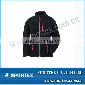 OEM Women's Black Polar Fleece Jacket for Women MZ0052 thumbnail-1