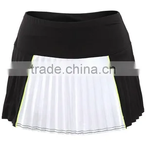 88% Polyester 12% Lycra Colorblocked Pleat Fashion Wrap Mini Tennis Skirt thumbnail-3