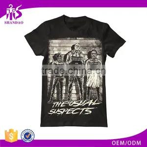Guangzhou Shandao Men Custom 200g 96% Cotton 4% Spandex Summer Short Sleeve Best Printed T Shirt Sites thumbnail-1