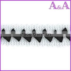 Black Dry Wedding Dress Decorative Trim Materials Fabric Chemical Embroidery With Beads Cord Guipure Bobbin Lace thumbnail-1