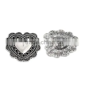 Heart Antique Silver Zinc Based Alloy Metal Sewing Buttons thumbnail-1