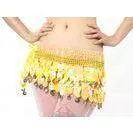 Yellow Paillette Belly Dancing Hip Scarves , Professional Belly Dance Costumes Suit thumbnail-1