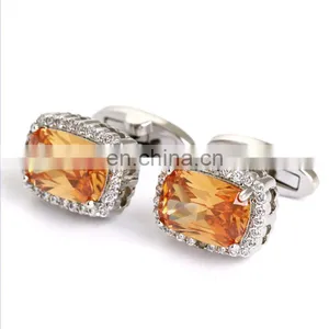 Luxury Cufflinks Orange Crystal Wedding Cufflinks thumbnail-1