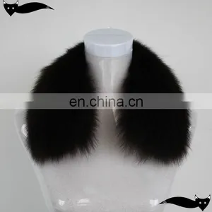 Genuine 50cm Seal Brown Fox Fur Collar for Leather Jacket thumbnail-1