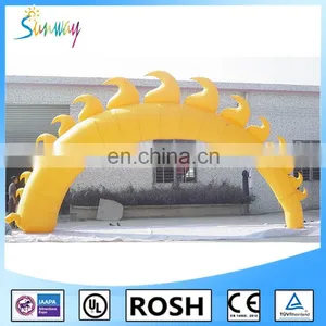 300''L*200''H Sun Shape Beautiful Yellow Color Inflatable Advertising Arch, Cheap Inflatable Arch, Inflatable Arches thumbnail-1
