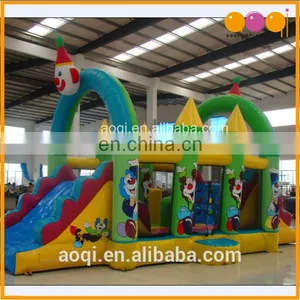 Kids Entertainment Pvc Tarpaulin Clown Inflatable Combo Bouncer Slide thumbnail-1