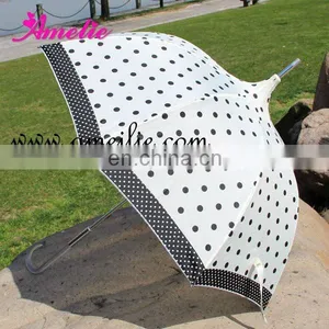 Straight White Pagoda Polka Dot Umbrellas thumbnail-1