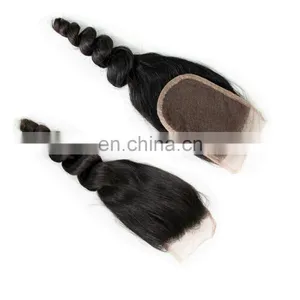 Fast Shipping Raw Brazilian Hair Loose Wave Brazilian Hair Closure thumbnail-2