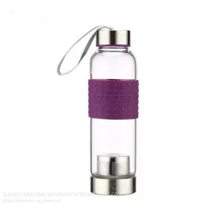 Unbreakable Safe Carrying Travel Glass Water Bottle With Tea Infuser thumbnail-1