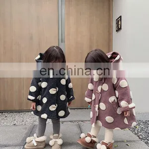 5898/Fashion Lamb Wool Warm Winter Coats for Girls High Quality Dot Casual Thicken Coat thumbnail-4