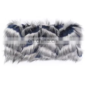 High Quality Soft Faux Peacock Fur Rectangle Decorative Pillow thumbnail-1