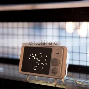 Gadgets 2021 Music Player Night Light Bedside Lamp Digital Alarm Clock for Room Decor thumbnail-5
