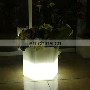 Decoration Plastic Furniture Led Lighting Flower Pot Planter Vase thumbnail-5