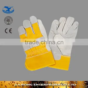 Cow Split Yellow Leather Gloves Heavy Duty Work Gloves LG011 thumbnail-1