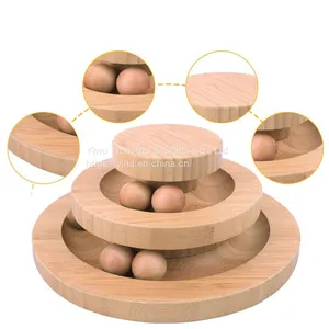 Pet Interactive Roller Exerciser 2 Level Tower of Tracks Cat Teaser Ball Toy Two-ply Rotatable Smart Track Ball Rocking Roll thumbnail-1