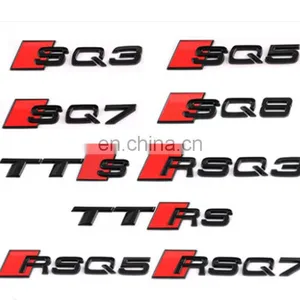 Four Wrings and S LOGO for Audi A3 A4 A5 A6 A7 RS Style Logo for S3 S4 S5 S6 S7 TRUNK LOGO FOR Audi S3 S4 S5 S6 S7 thumbnail-1