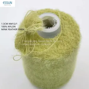 Imitated Mink Feather Yarn 100% Nylon Nm12/1 1.3CM Length Hair for Knitting Cardigans thumbnail-2