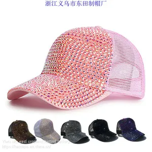 Cross-border Han Edition Spring Summer Dazzle Colour Diamond Baseball Cap Hat Girl Hand Drill Baseball Hat Manufacturer Wholesale thumbnail-1