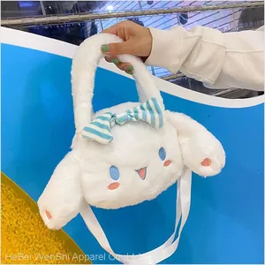 016Wholesale Plush Bag Cute Dog Bag Shoulder Bag Skew Straddle Bag Pink Girl School Bag thumbnail-1