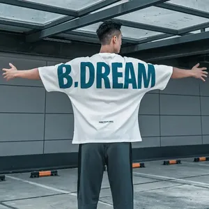 300gsm Blank Customize Logo Men Printing T Shirt Printing Plain Oversized Tshirt Wholesale For Men thumbnail-2