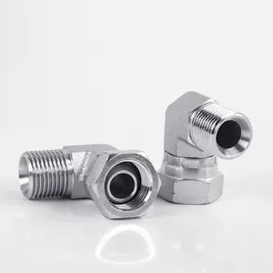 British Standard (BSP) Threaded Male & Female Union Elbow, Hydraulic Oil Tube Transition Universal Union Joint, 2B9 Stainless Steel Fitting thumbnail-3