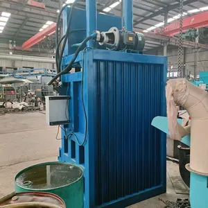 New Light Vertical Hydraulic Baler for Apparels for Waste Clothes Various Film Belt Bags Bottles Pouch Case Cans Wood Pump thumbnail-4