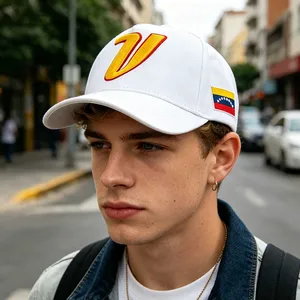 Custom Venezuela Flag 5 Panel Baseball Cap Wholesale High Quality Letter V Embroidery Structured Sports Hat Multi Colors thumbnail-2