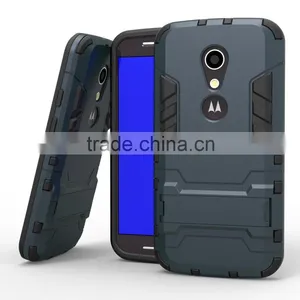 Hot Sale Armor 2 in 1 Plastic Silicon Hard Stand Holder Case Cover for Motorola Moto G/G2/G3 Armor, For Moto x Play/Force Cover thumbnail-6