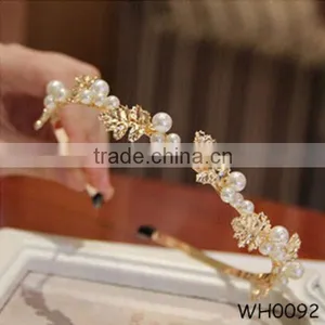 Tokyo Milk Wedding Accessories 2015 Wholesale Gold Pearl Leave Head Band thumbnail-1