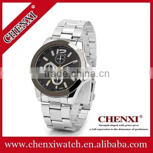 Most Popular Trendy Style Stainless Steel Case Back Watch Large Wrist OEM Black Silver Quartz Custom Watch Man thumbnail-1