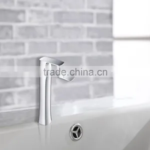 Solid Brass Chrome Plated Modern Long Neck Basin Tap thumbnail-5