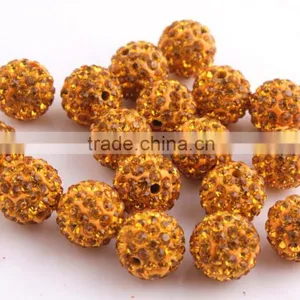 Topaz Color 8mm to 20mm AAA Quality Wholesales Colorful Clay Crystal Rhinestone Beads for Necklace Bracelet Jewelry Fashion thumbnail-1