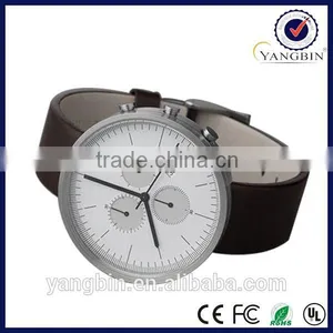 2015 New Design Six Hands Big Number Ladies Leather Bracelet Watch thumbnail-1