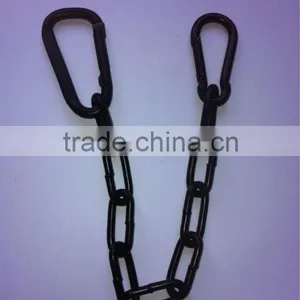 ZINC PLATED CAEBINE HOOK WITH LINK CHAIN BLACK thumbnail-2